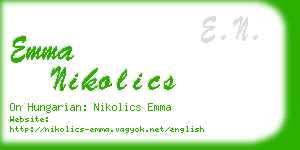 emma nikolics business card